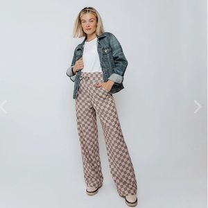 Albion AUDREY TROUSER, BROWN CHECKERS